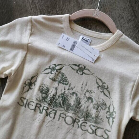 NWT Urban Outfitters Baby Tee Size Medium Sierra Forest Neutral Color - Picture 3 of 6